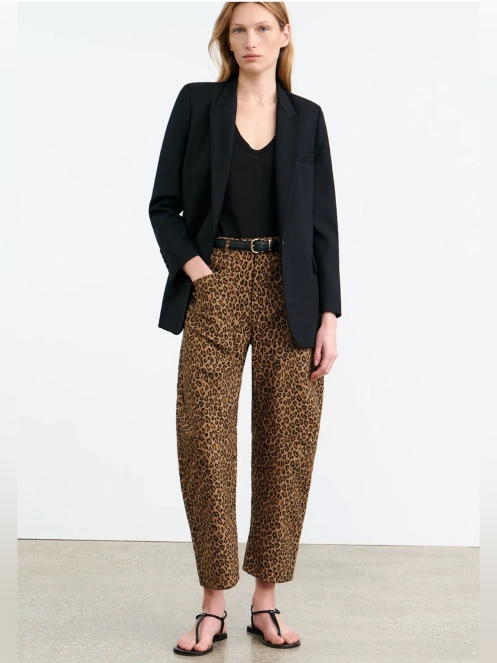 Nili Lotan Shon Pant in Leopard Sz 00 NWOT Barrel